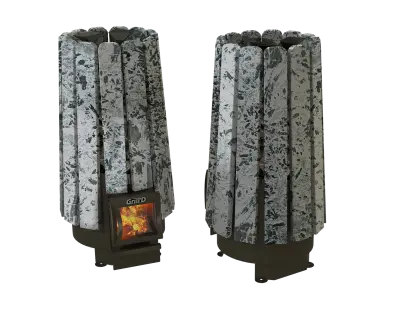 Фото Дровяная банная печь Grill'D Cometa Vega 240 Short Pro Stone (Серпентинит) в магазине Woodson