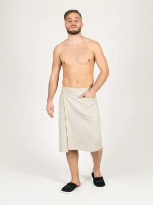 Килт мужской Woodson, натуральный лён с цветной полосой (54-58) Килт мужской Woodson, натуральный лён с цветной полосой (54-58)