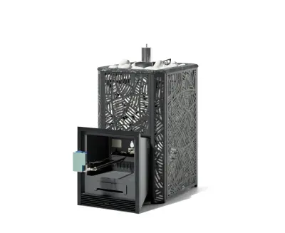 Фото Печь Изистим Ялта 25/2025 Модерн черный, ГГУ-40 в магазине Woodson