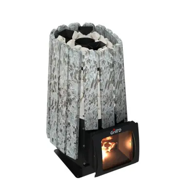 Фото Дровяная банная печь Grill'D Cometa Vega 450 Short Max Stone (Серпентинит) в магазине Woodson