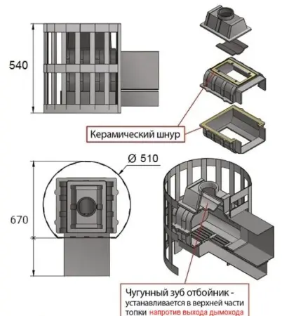 Фото Печь ВЕЗУВИЙ Легенда Ковка 12 (220) в магазине Woodson
