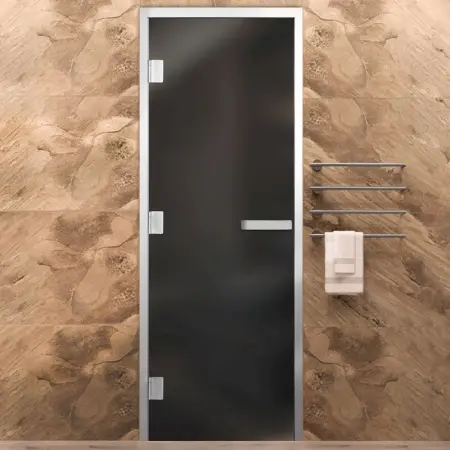 Дверь Хамам Элит 60G Серая Matelux 1900*700 R, без порога, WC замок