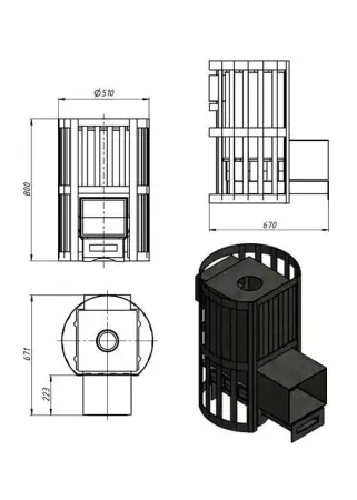 Фото Печь ВЕЗУВИЙ Ураган Ковка 12 (260) в магазине Woodson