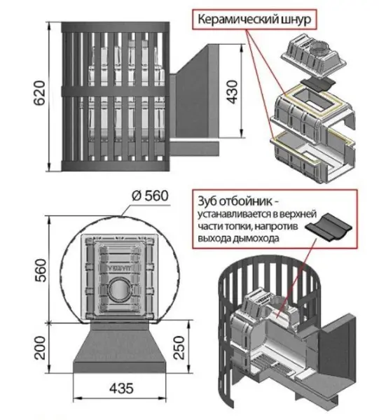 Фото Печь ВЕЗУВИЙ Легенда Ковка 16 (270) в магазине Woodson