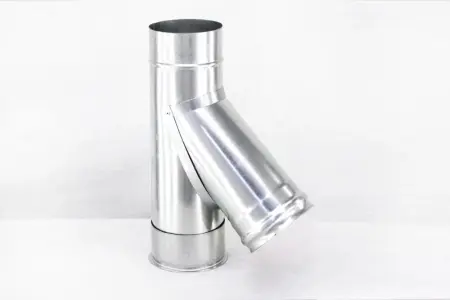 Фото Тройник — 120 — 45 — оцинковка  Фото Тройник — 120 — 45 — оцинковка