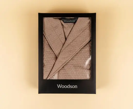 Халат вафельный Woodson, кремовый (50)
