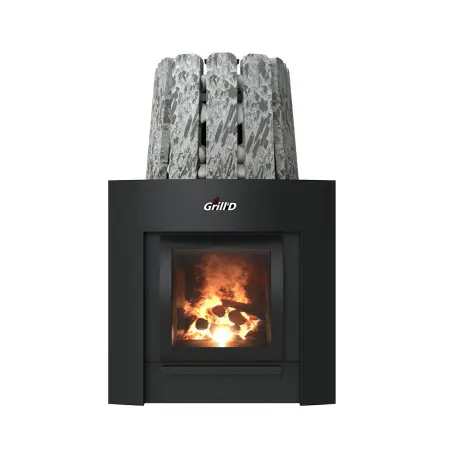 Фото Дровяная банная печь Grill'D Cometa Vega 450 Long Max Stone (Серпентинит) в магазине Woodson