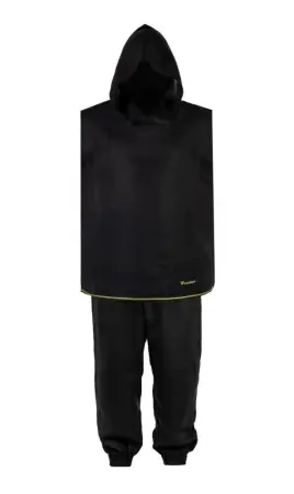 Комплект банщика #1 Woodson, чёрный лён c цветной полосой (54-56)