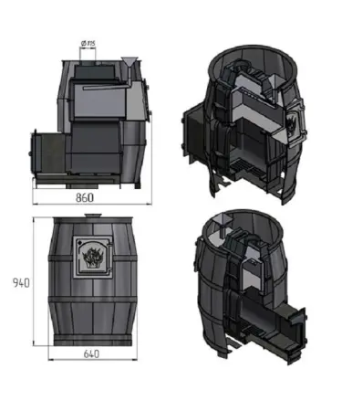 Фото Печь ВЕЗУВИЙ Легенда Русский пар 24 (240) в магазине Woodson