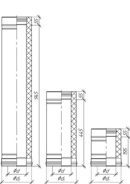 Фото Сэндвич-труба L-500 Grill'D AISI 430 0,8мм/ОС 0,5мм (D115/250) черный 