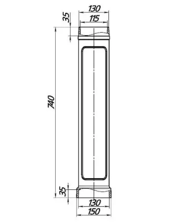 Фото Чугунный дымоход D 115 L 740 (цв. черный)  Фото Чугунный дымоход D 115 L 740 (цв. черный)