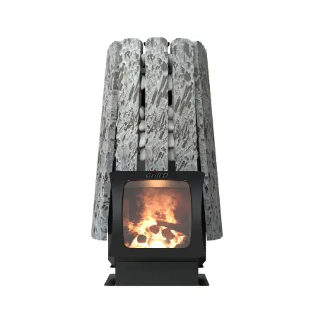 Фото Дровяная банная печь Grill'D Cometa Vega 450 Short Max Stone (Серпентинит) в магазине Woodson
