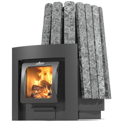 Фото Дровяная банная печь Grill'D Cometa Vega 450 Long Max Stone (Серпентинит) в магазине Woodson
