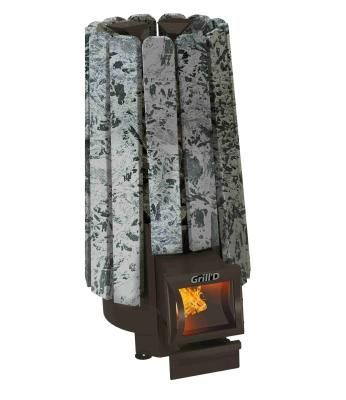 Фото Дровяная банная печь Grill'D Cometa Vega 180 Short Stone (Серпентинит) в магазине Woodson