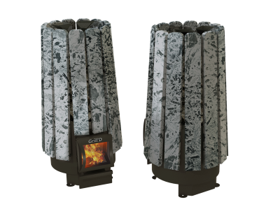 Фото Дровяная банная печь Grill'D Cometa Vega 180 Short Stone Pro (Серпентинит) в магазине Woodson