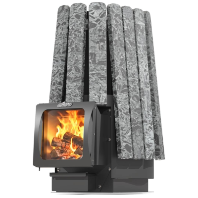 Фото Дровяная банная печь Grill'D Cometa Vega 450 Short Max Stone (Серпентинит) в магазине Woodson