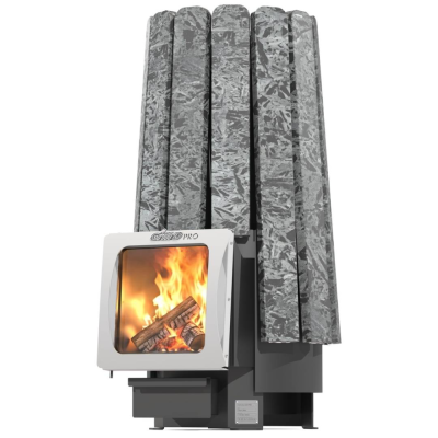Фото Дровяная банная печь Grill'D Cometa Vega 240 Short Max Pro Stone (Серпентинит) в магазине Woodson