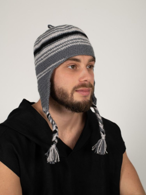 Шапка вязаная для бани Woodson Викинг, серая, 2 косички