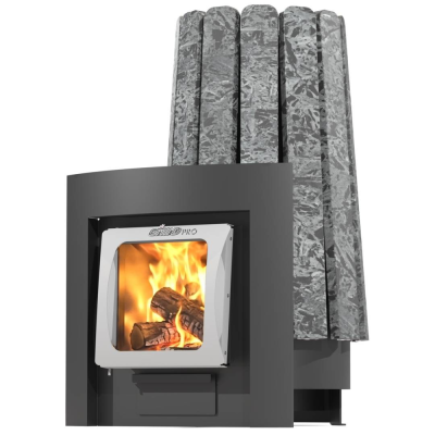 Фото Дровяная банная печь Grill'D Cometa Vega 240 Long Max Pro Stone (Серпентинит) в магазине Woodson