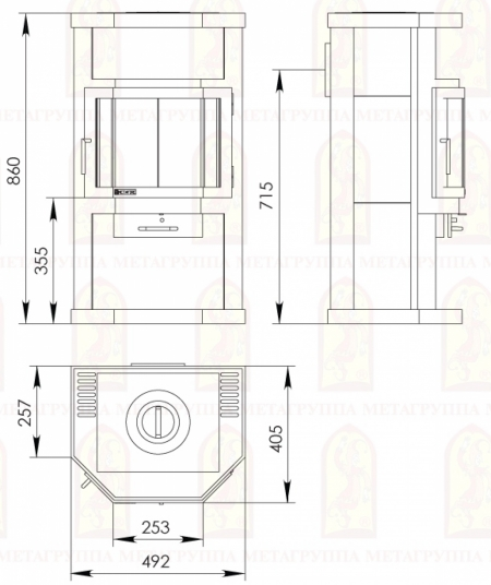 Фото Печь ОКА с чугунной плитой в магазине Woodson