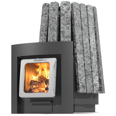 Фото Дровяная банная печь Grill'D Cometa Vega 450 Long Max Pro Stone (Серпентинит) в магазине Woodson