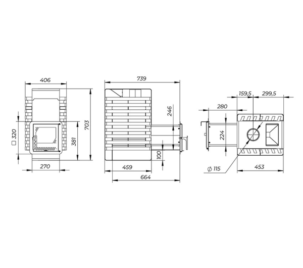 Фото Печь банная "РАДА ТЕРМА 2026" ЗК 4мм 16L, дверца со стеклом в магазине Woodson