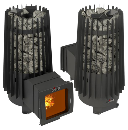 Дровяная банная печь Cometa 180 Vega Short Window Max Grill`D Pro