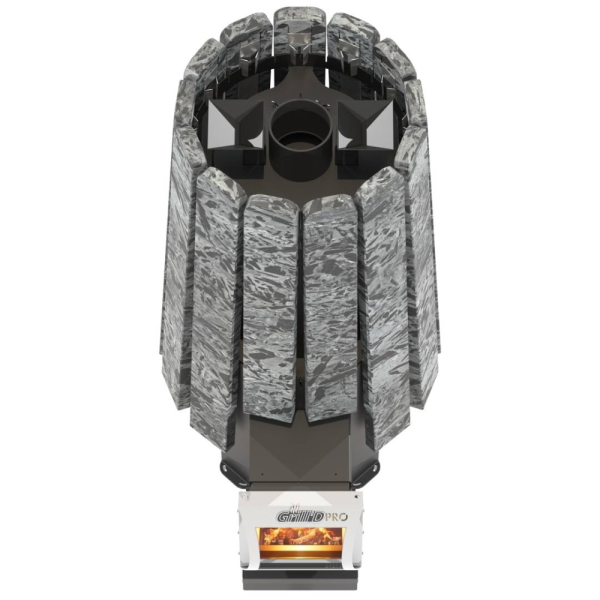 Фото Дровяная банная печь Grill'D Cometa Vega 240 Long Pro Stone (Серпентинит) в магазине Woodson