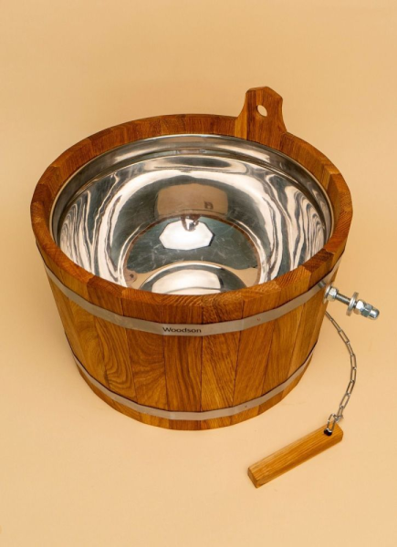 Обливное устройство Woodson с нержавеющей вставкой, 17 л., дуб