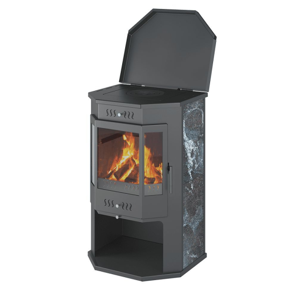 Фото Печь-Камин ASTON 12 кВт (200 м3) Призматик (Амфиболит) в магазине Woodson