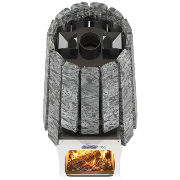 Фото Дровяная банная печь Grill'D Cometa Vega 240 Short Max Pro Stone (Серпентинит) в магазине Woodson