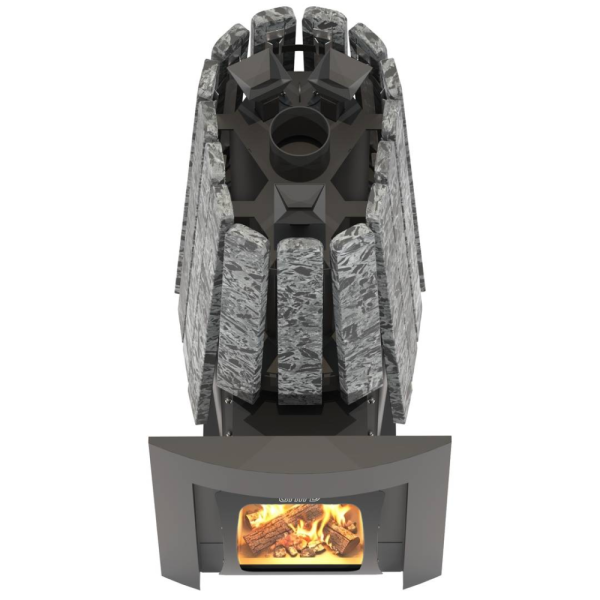Фото Дровяная банная печь Grill'D Cometa Vega 450 Long Max Stone (Серпентинит) в магазине Woodson