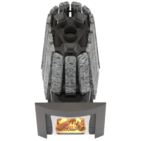 Фото Дровяная банная печь Grill'D Cometa Vega 450 Long Max Pro Stone (Серпентинит) в магазине Woodson