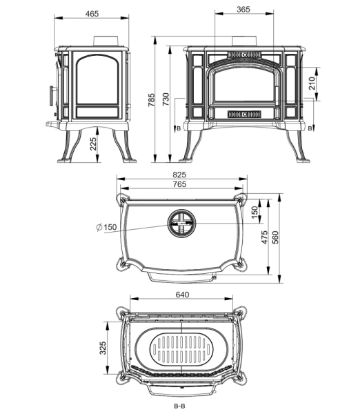 Фото Печь-камин Везувий KZ-14РS "Антрацит"  в магазине Woodson