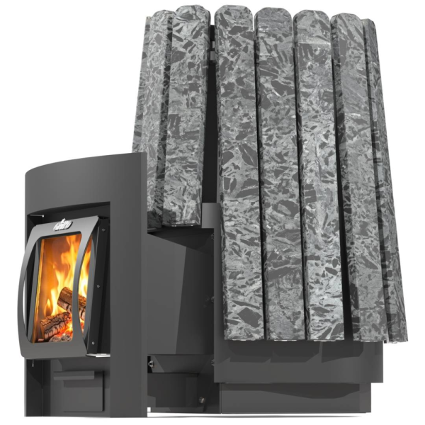 Фото Дровяная банная печь Grill'D Cometa Vega 450 Long Max Stone (Серпентинит) в магазине Woodson