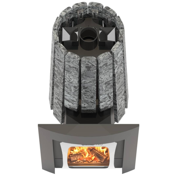 Фото Дровяная банная печь Grill'D Cometa Vega 240 Long Max Pro Stone (Серпентинит) в магазине Woodson