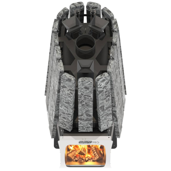 Фото Дровяная банная печь Grill'D Cometa Vega 450 Short Max Pro Stone (Серпентинит) в магазине Woodson