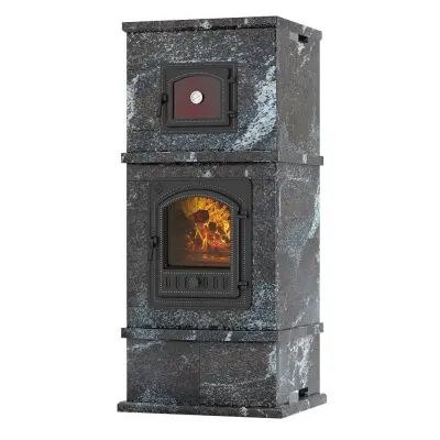 Фото Печь - камин EVEREST с духовкой Амфиболит в магазине Woodson