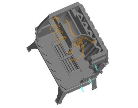 Фото Печь- камин отопительно-варочная "Бахта" (цв. черный) в магазине Woodson