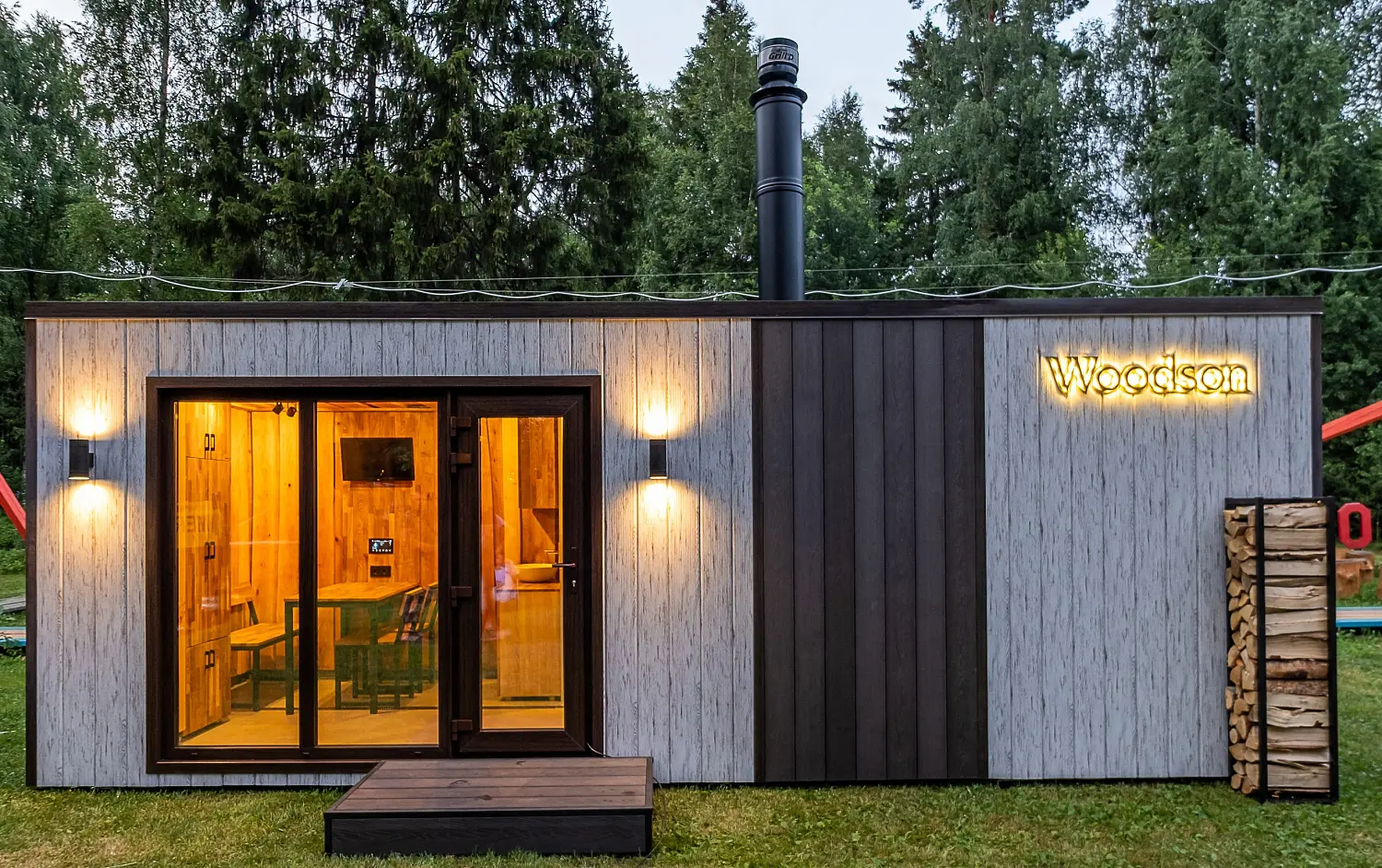 Баня Woodson на металлическом каркасе